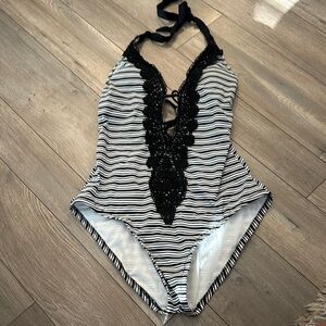 Lace front swim suit